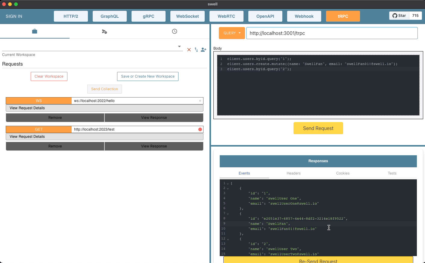 swell dashboard